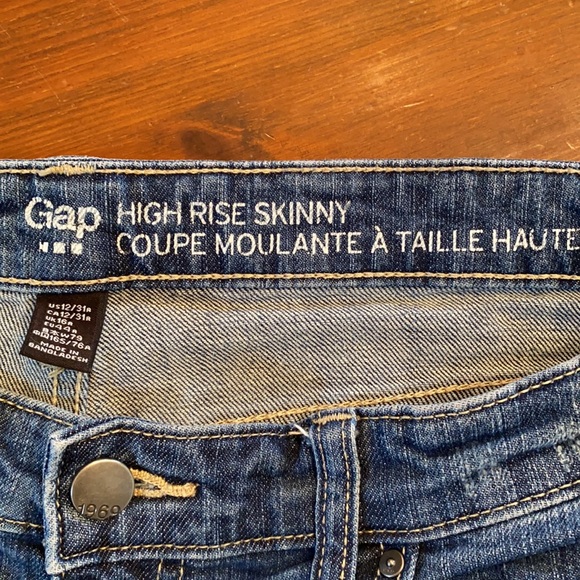 Gap High Rise Skinny Jeans 1969 size 12 - Picture 4 of 7